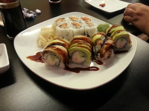 My sushi dinner at Ginger Lime restaurant in New Orleans, LA.
